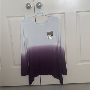Justice purple white long sleeve shirt